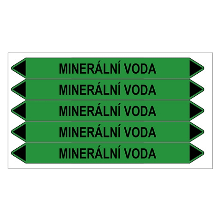 Značení potrubí, minerální voda,5 ks, 150 × 12 mm